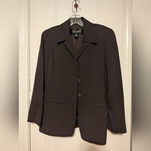 Linda Allard for Ellen Tracy Petite Wool Blend Suit Set, Plum | Size 8P